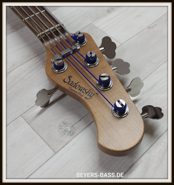 Sadowsky Custom Shop 21-Fret Vintage J/J Bass 5, Solid Vintage Teal Green Metallic, 2nd Hand